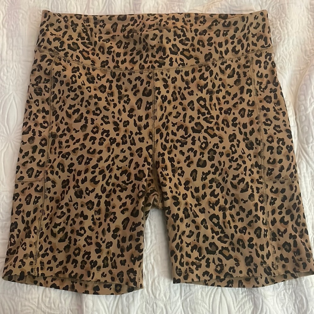 Cheetah print biker shorts